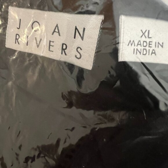 Joan Rivers Women Top Sz XL Sleeveless Linen Ladder Stitch Black A506530 - Picture 4 of 5